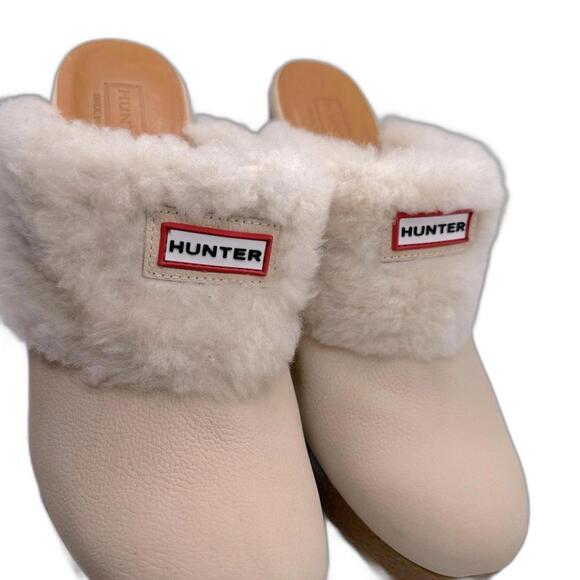 Hunter Bruson Leather Slide On Heel Clogs Shoes Size 8 NWOT. - Picture 3 of 6